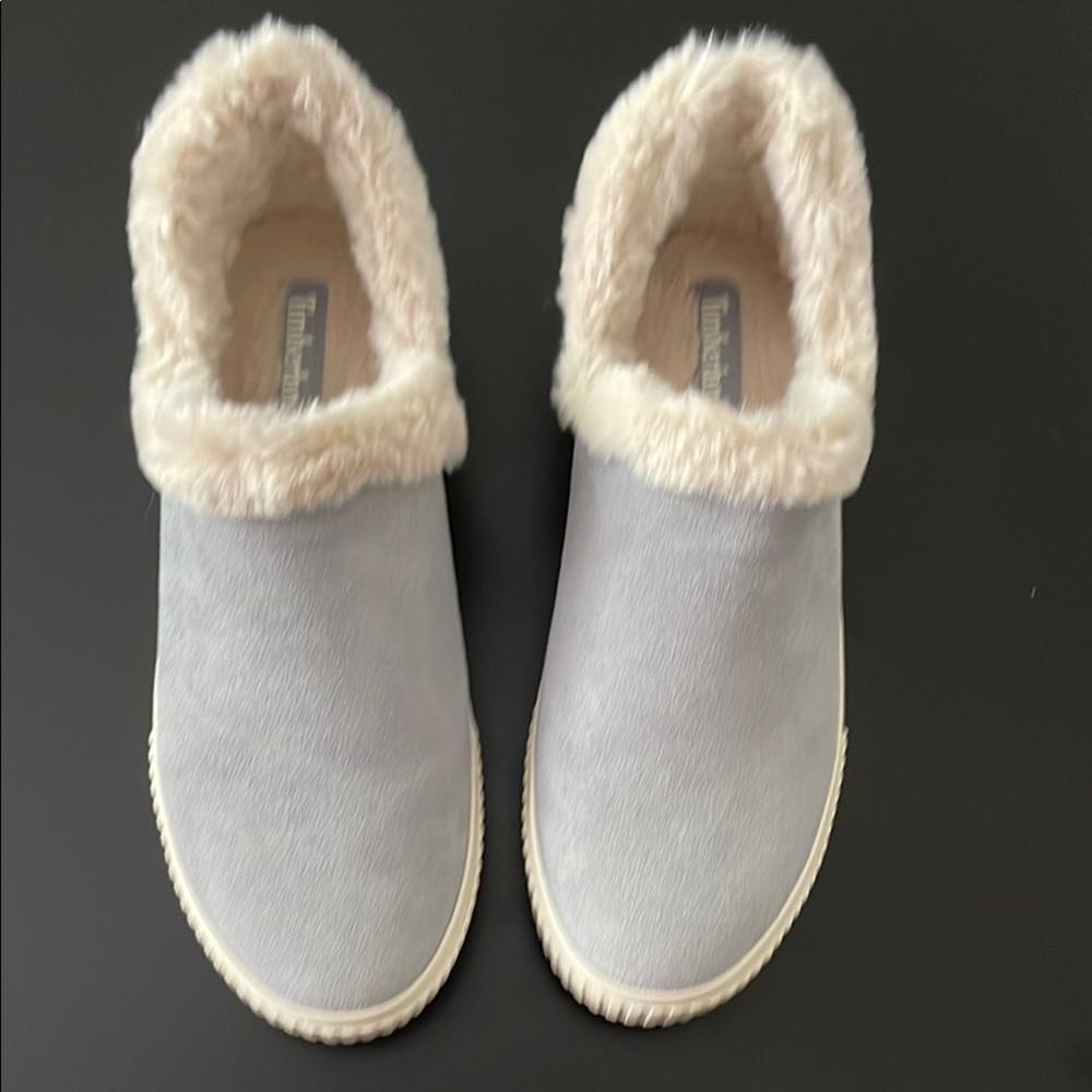 Timberland Cozy Gray and Cream Slippers
